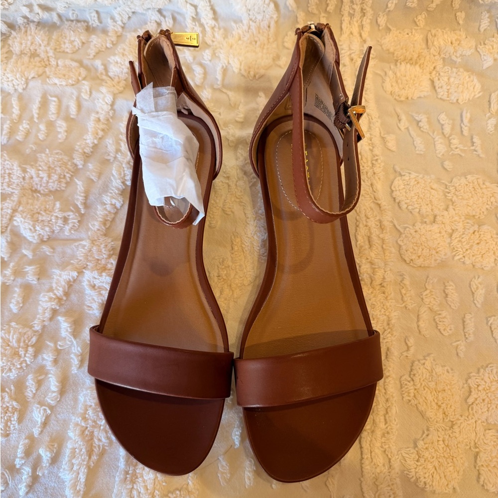 Kenneth Cole Reaction Brown Ankle-Strap Flat Sandals #514 - Picture 2 of 3